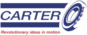 Carter Manufacturing logo. Tagline: Revolutionary ideas in motion.